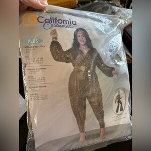 California Costumes Women's Plus Size Jumpsuit - Gold 2X